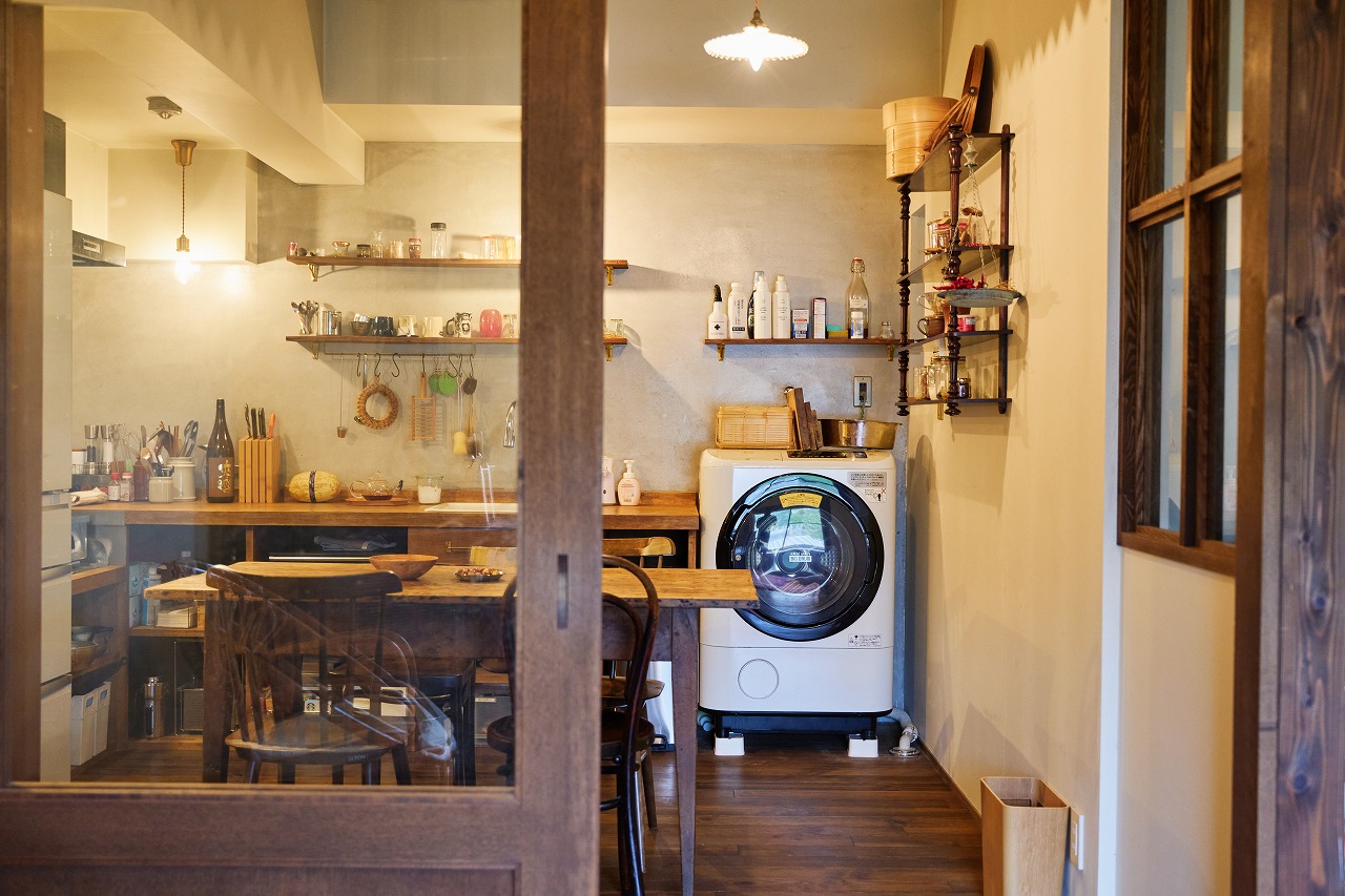 キッチンダイニングで洗濯も！